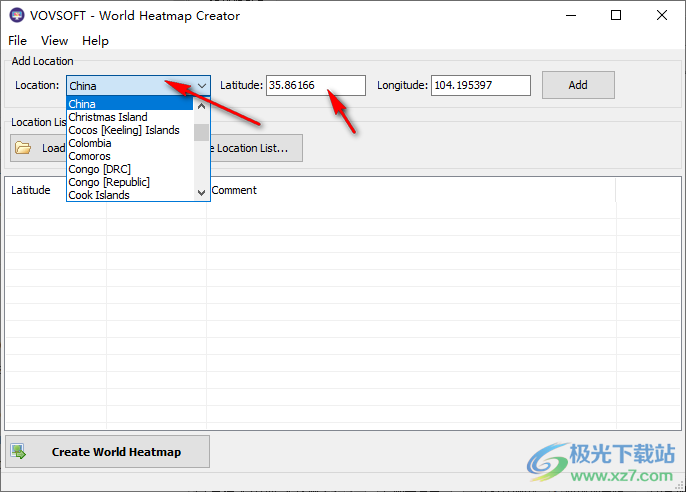 VovSoft World Heatmap Creator(地图创建)