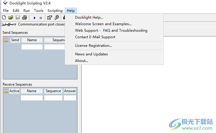 Docklight scripting模拟串行端口