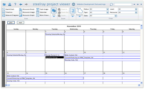 Steelray Project Viewer(mpp文件阅读器)
