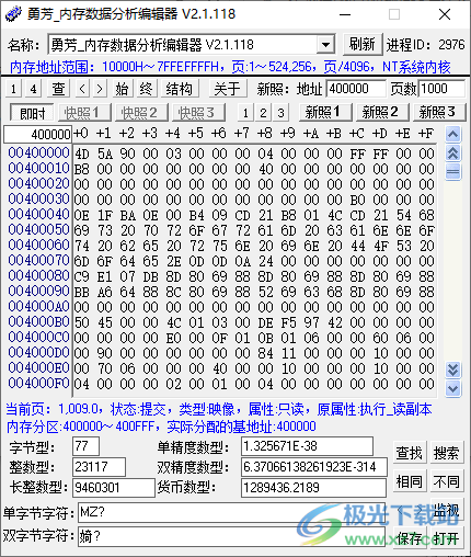 勇芳内存数据分析编辑器