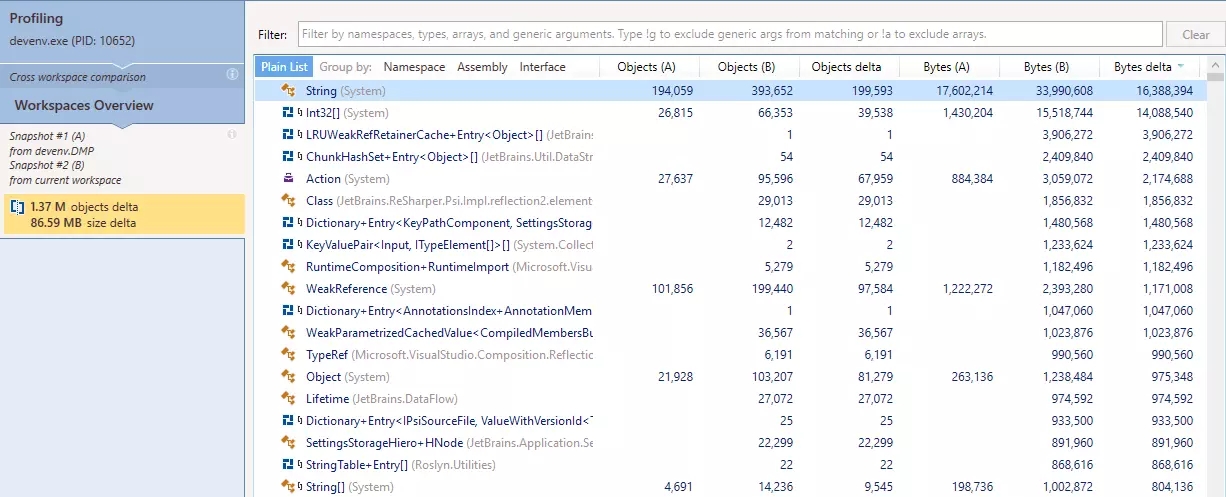 JetBrains DotMemory(内存分析软件)