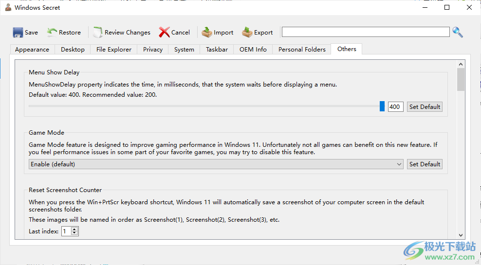 TweakNow WinSecret Plus(系统维护)