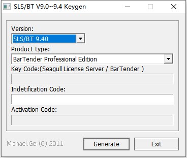 BarTender9.4注册机电脑版