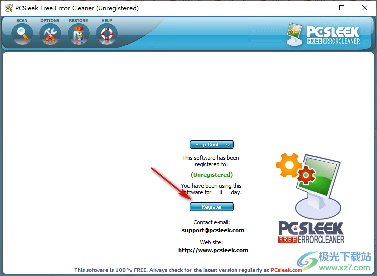 PCSleek Free Error Cleaner(注册表修复软件)