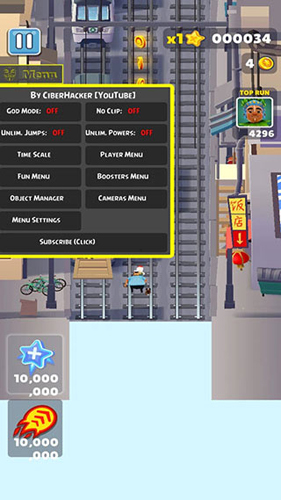 地铁跑酷上帝视角无限金币版