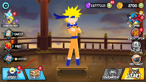 火柴人忍者大战内置功能菜单