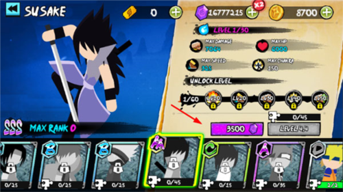 火柴人忍者大战无限金币无限金券版