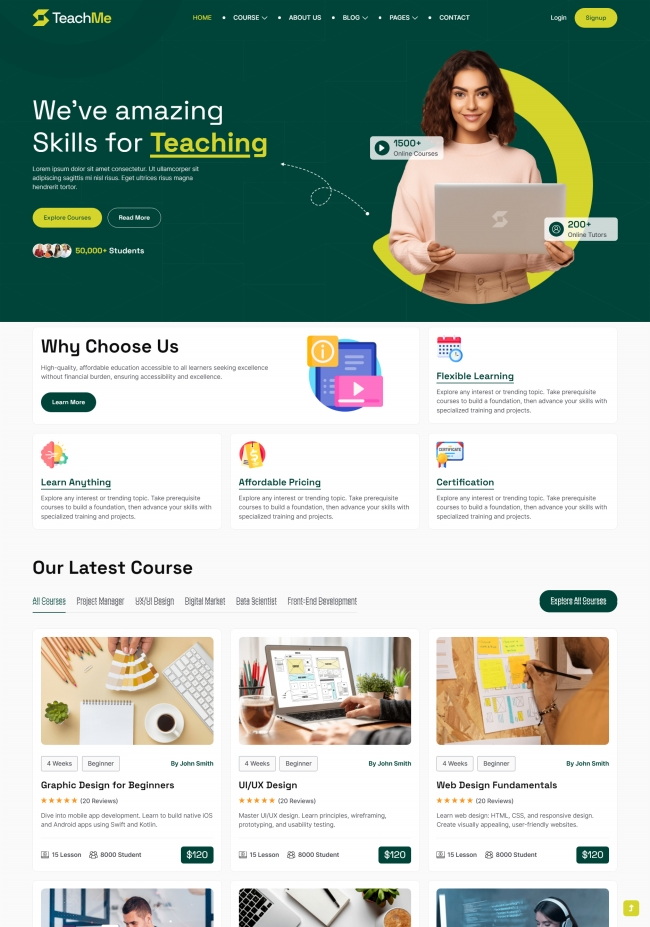 响应式互联网课程服务网站模板