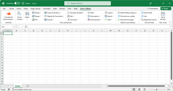 ASAP Utilities(Excel扩展插件)