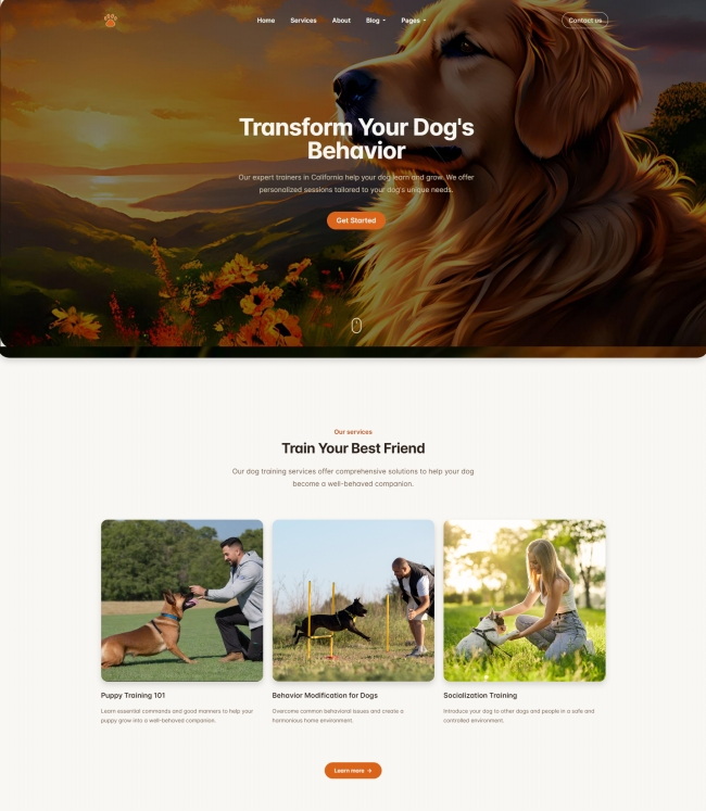 犬类护理服务机构网站模板