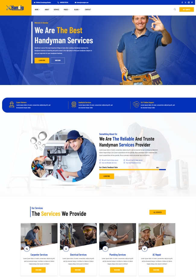 HTML5杂工技术服务机构网站模板
