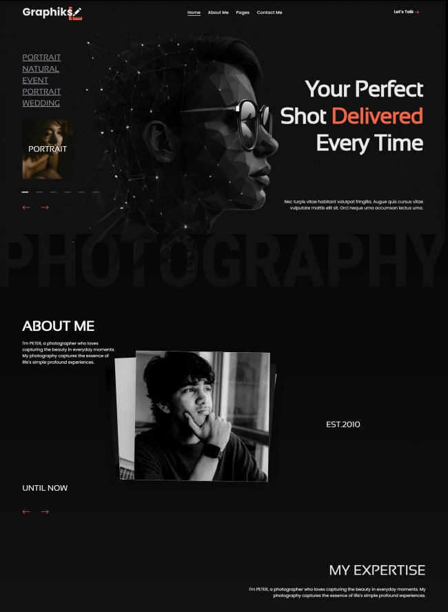 黑色风格摄影工作室宣传网站模板