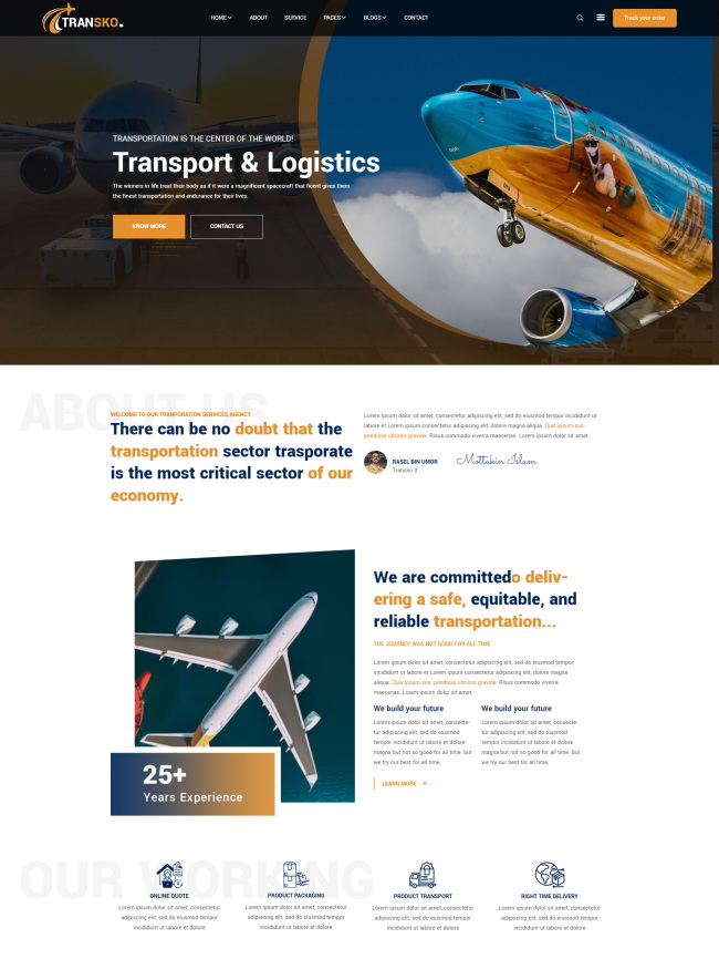 航空物流运输服务公司网站模板